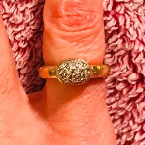 Gold (tone?) and diamond CZ ring size 8